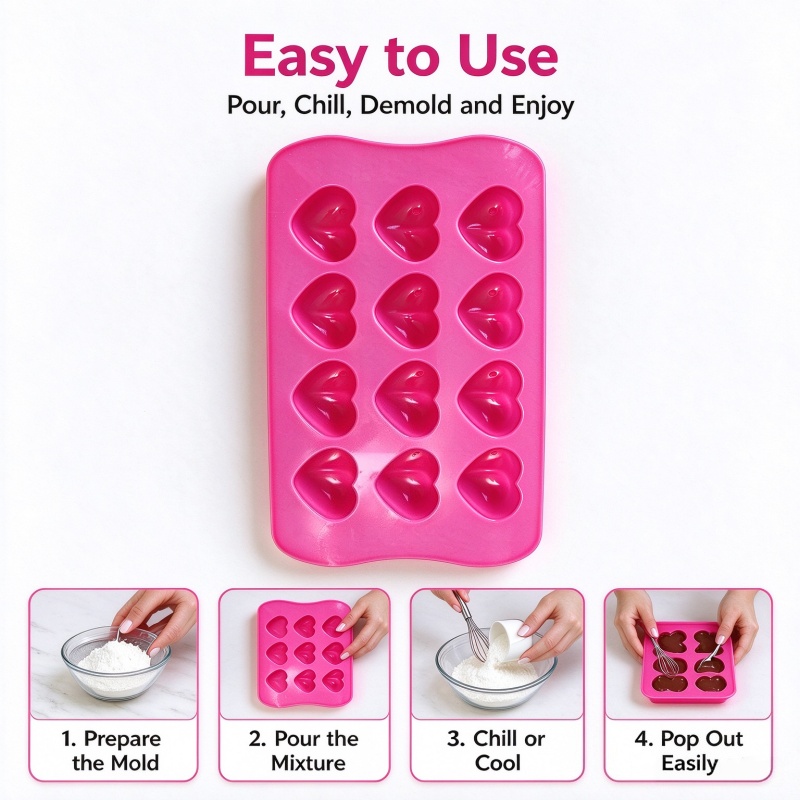 3D Love Heart Silicone Mold Fo - Eco Soap recension och pris