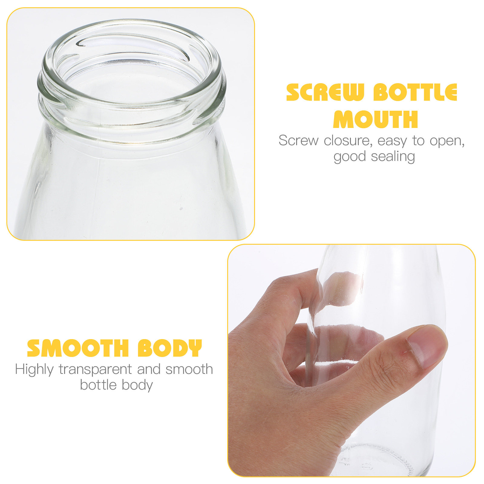 4Pcs Milk Bottle Glass Milk Ja - Reusable Bottle recension och pris