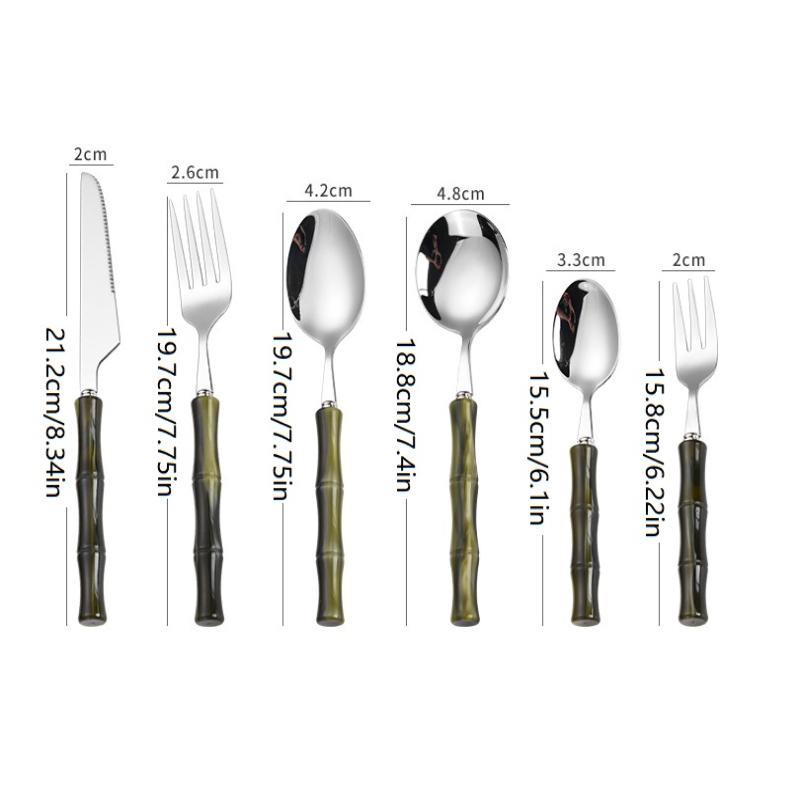 Bamboo Handle Acrylic 304 Stai - Bamboo Cutlery recension och pris